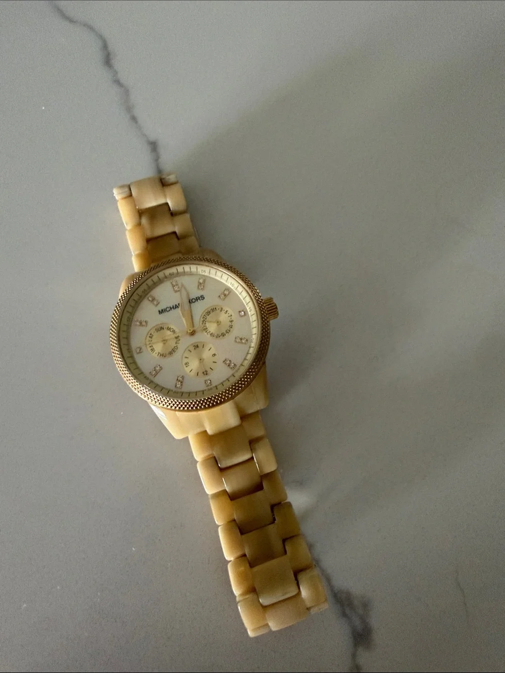Michael Kors Women's Gold and Champagne Resin Link Watch